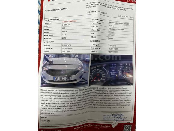 Sahibinden Fiat Egea 1.6 Multijet Easy Plus 2018 Model  209.000 km Beyaz tek fiyat