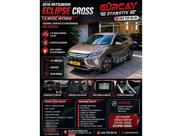 2018 ECLİPSE CROSS 1.5 MIVEC INTENSE CVT