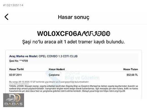 DADAŞ'DAN 2010 CİTY PLUS 155.000 KM 1.3 CDTİ ÇİFT SÜRGÜ ÇEKİ DMR