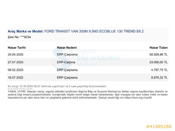 BÜYÜKSOYLU FİLO/2021 MODEL FORD TRANSIT 350 M 9.5 M³ PANELVAN