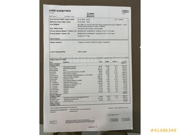MERTEL'DEN BOYASIZ 2024 Q3 35 TFSI ADVANCED S-TRONIC