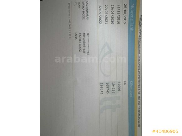 2015 MİTSUBİSHİ CANTER TF B 85 DUONIC OTOMATİK VİTES