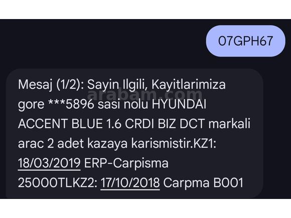 Sahibinden Hyundai Accent Blue 1.6 CRDI Mode 2015 Model