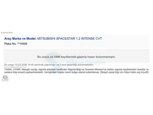 2019 MİTSUBİSHİ SPACE STAR 1.2 İNTENSE OTOMATİK CCL A.Ş'DEN