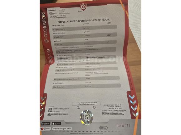 Değişensiz, Expertiz ve Servis Bakım Kayıtları Görsellerde Ekli