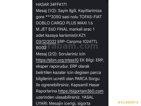 ERTÜKEL MOTORS TAN DABLO PANEL MAXİ 1.6