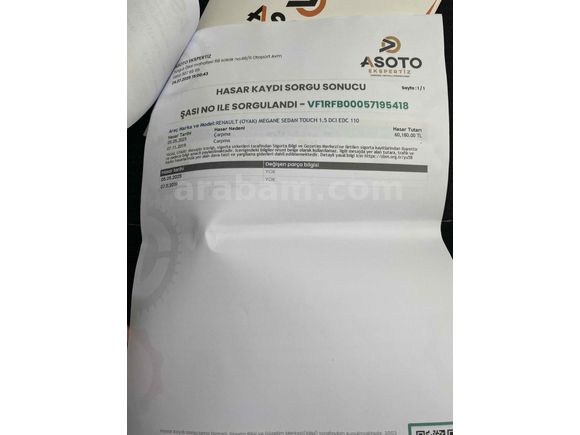 Sahibinden Renault Megane 1.5 dCi Touch 2017 Model Kars