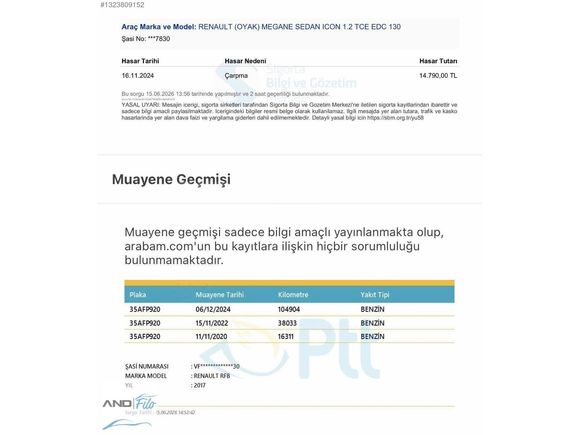 ANADOLU ULAŞIM AŞ RENAULT MEGANE 1.2 TCE İCON