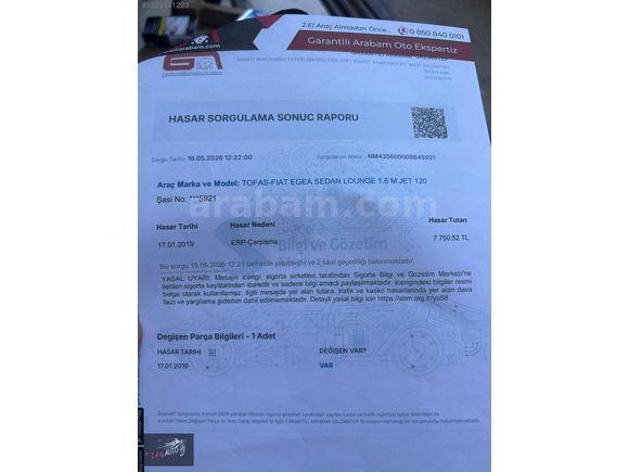 2015 Egea 1.6 dizel lounge paket 196 bin km