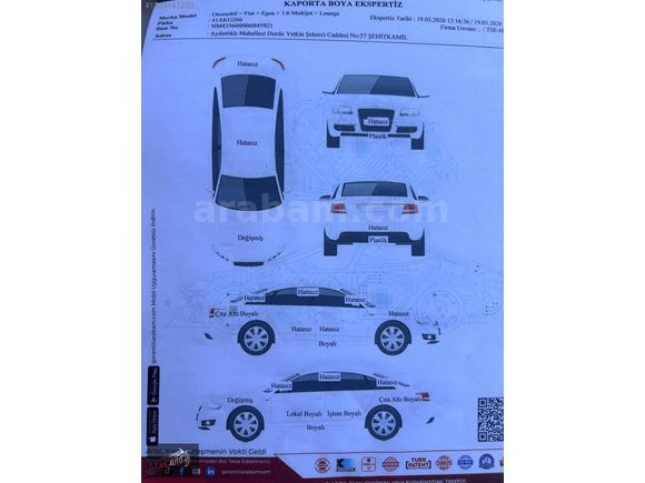 2015 Egea 1.6 dizel lounge paket 196 bin km