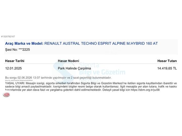 2024 AUSTRAL KONFOR PAKET HATASIZ 1.3 MHEV TECHNO ESPRIT ALPINE