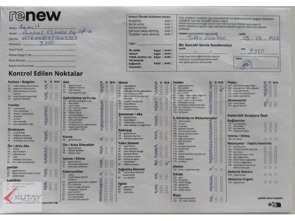 Kutay Muğla'dan 2025 Austral 1.3 MHEV Tec.Esp.Alpine Hatasız