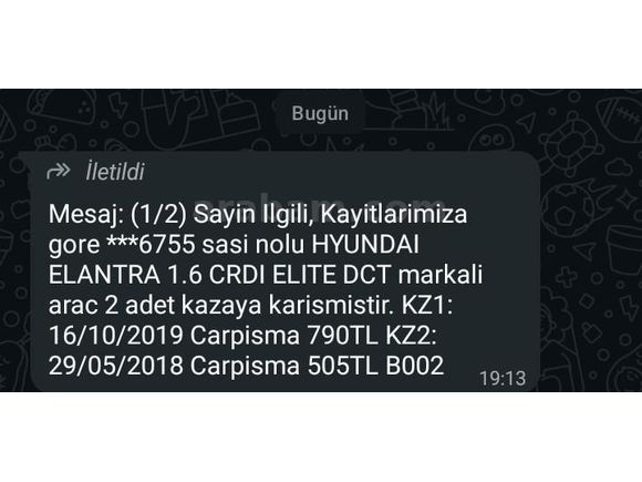 Sahibinden Hyundai Elantra 1.6 CRDi Style Plus 2017 Model