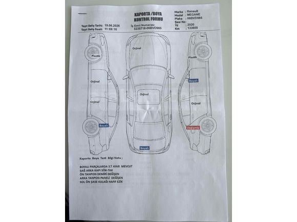 Galeriden Renault Megane 1.5 Blue DCI Touch 2020 Model Batman