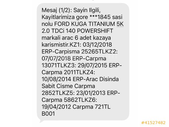 ERSAKAY 2 DEN FORD KUGA 2,0 TDCİ TİTANIUM OTOMATIK