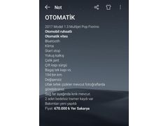 Sahibinden Otomobil ruhsatlı  + Otomatik Fiat Fiorino Combi 1.3 Multijet Pop 2017 Model Sakarya 194.000 km Beyaz
