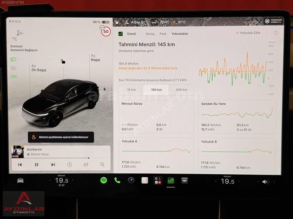 HATASIZ TESLA YENİ KASA ÖN ARKA FULL LED CAM TAVAN PERDE 16.000