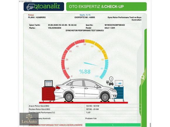 "LEX AUTO" 2011 VW GOLF HIGHLINE YETKİLİ SERVİS BAKMLI 162BİN KM