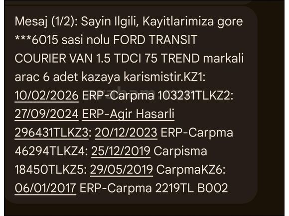 Sahibinden Ford Transit Courier 1.5 TDCi Trend 2015 Model