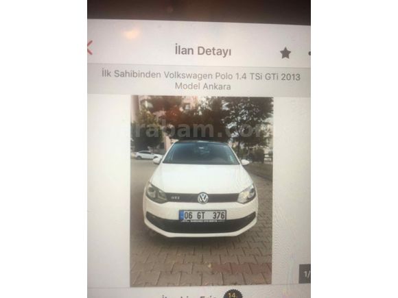 İlk Sahibinden Volkswagen Polo 1.4 CTH Motor-TSi GTi 2013 Model Ankara