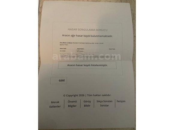 sahibinden pejo partner tepe