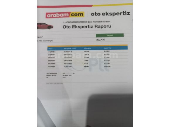 Sahibinden Exper raporlu Honda Jazz 1.4 Fun 2012 Model