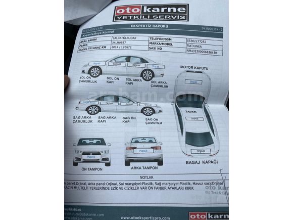 Sahibinden Fiat Linea Değişensiz 1.3 Multijet Active Plus 2014 Model