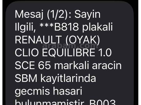 Sahibinden hatasız 34 binde Renault Clio 1.0 SCe Equilibre 2023 Model 
