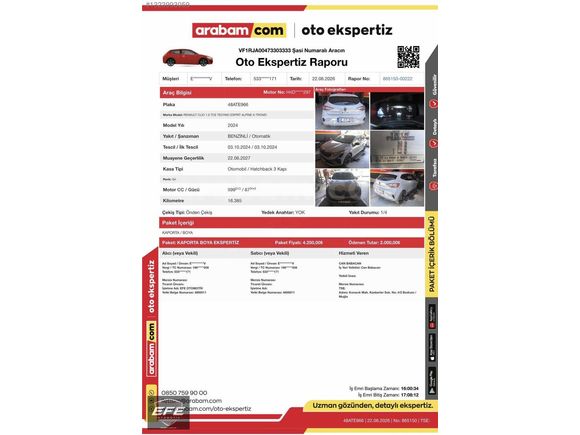 2024 RENAULT CLIO 1.0 TCe TECHNO ESPRİT ALPİNE 16.000 KM BOYASIZ