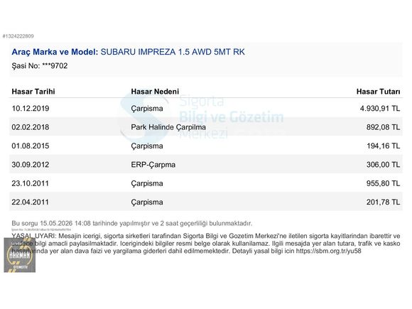 2008 SUBARU İMPREZA 1.5 AWD LPG MANUEL *167 BİN KM*