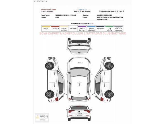 BOYASIZ DEĞİŞENSİZ TRAMERSİZ AUDI A3