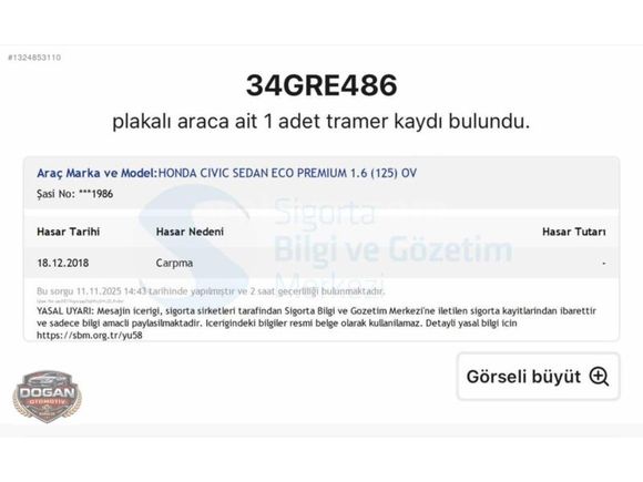 2016 HONDA CIVIC 1.6İ VTEC ECO PREMİUM OTOMATİK TEMİZ MASRAFSIZ