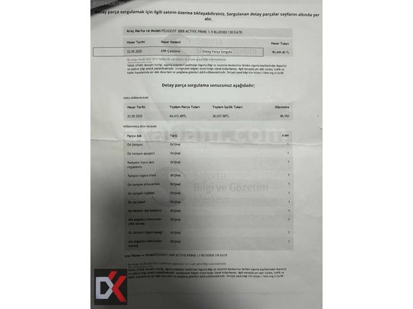 Galeriden Peugeot 3008 1.5 BlueHDI Active Prime 2023 Model İzmir