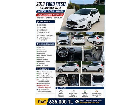 Sahibinden Ford Fiesta 1.6 Titanium 2013 Model