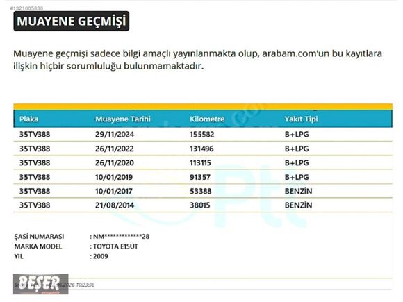 2009 AURİS 1.6 FULL BAKIMLI 0 MASRAF