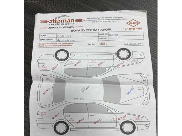 EFENDY OTOMOTİV DEN ALFA ROMEO SANRUFFLU , DEĞİŞENSİZ