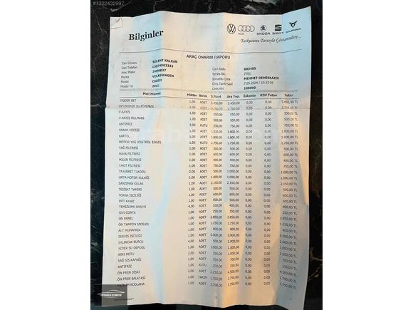 TOPÇUOĞLUNDAN 2015 CADDY 2.0 DİZEL MANUEL 212 BİNDE BAKIMLI