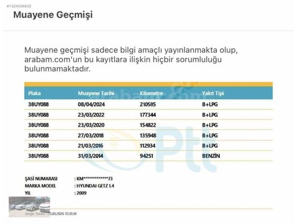 2009 GETZ 1.4 DOCH MOTOR BENZİN LPG DEĞİŞENSİZ