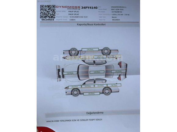 2016 MODEL SEAT LEON STYLE DSG 156.000 KM,DE OTOMATİK DEĞİŞENSİZ