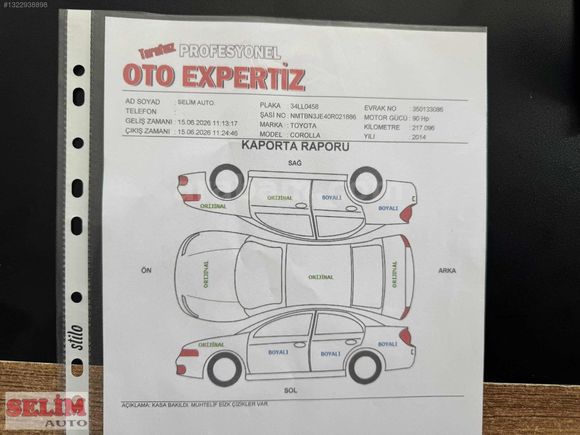 ORJİNAL 2014 COROLLA 1.4 D-4D TOUCH OTOMATİK
