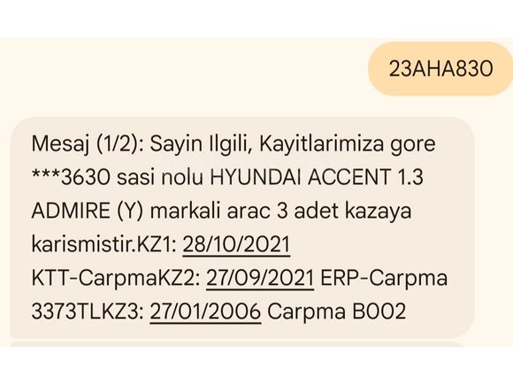 Sahibinden Hyundai Accent 1.3 Admire 2005 Model