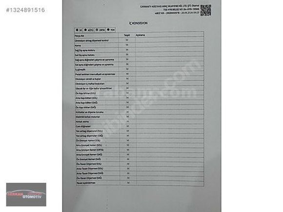 HATASIZ YETKLİ SERVİS BAKIMLI 2024 TRAFİK ÇIKIŞLI