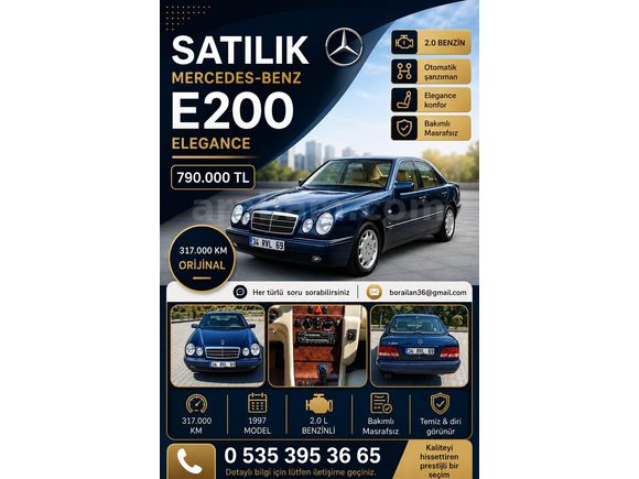 Sahibinden Mercedes - Benz E 200 Elegance 2000 Model  317.000 km Lacivert