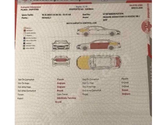 Sahibinden Renault Megane 1.5 dCi Icon 2017 Model  Beyaz