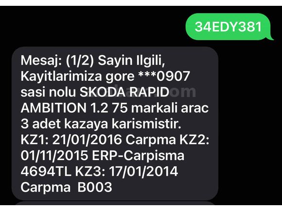 Sahibinden Skoda Rapid 1.2 Ambition 2013 Model İstanbul