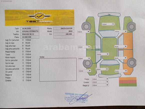 GÜLDALI OTOMOTİVDEN 2019 MODEL ORJİNAL 1.3 TCE 4X2 DUSTER