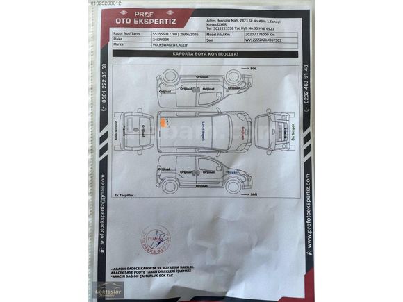 2020 VOLKSWAGEN CADDY 2.0 TDI KLİMALI PANELVAN FATURALI