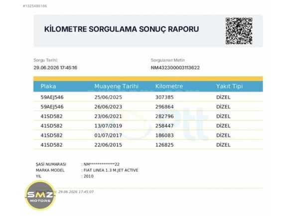 SMZ MOTORS 2010 1.3 LİNEA ACTİVE SORUNSUZ K.K12 TAKSİT