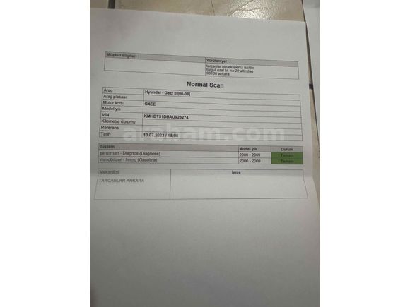 Sahibinden Hyundai Getz 1.4 DOHC Start 2009 Model 