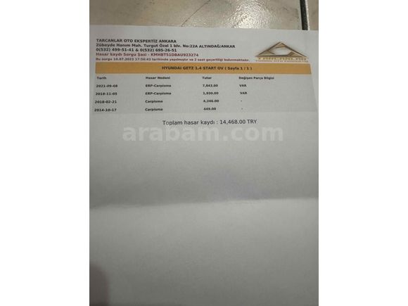 Sahibinden Hyundai Getz 1.4 DOHC Start 2009 Model 